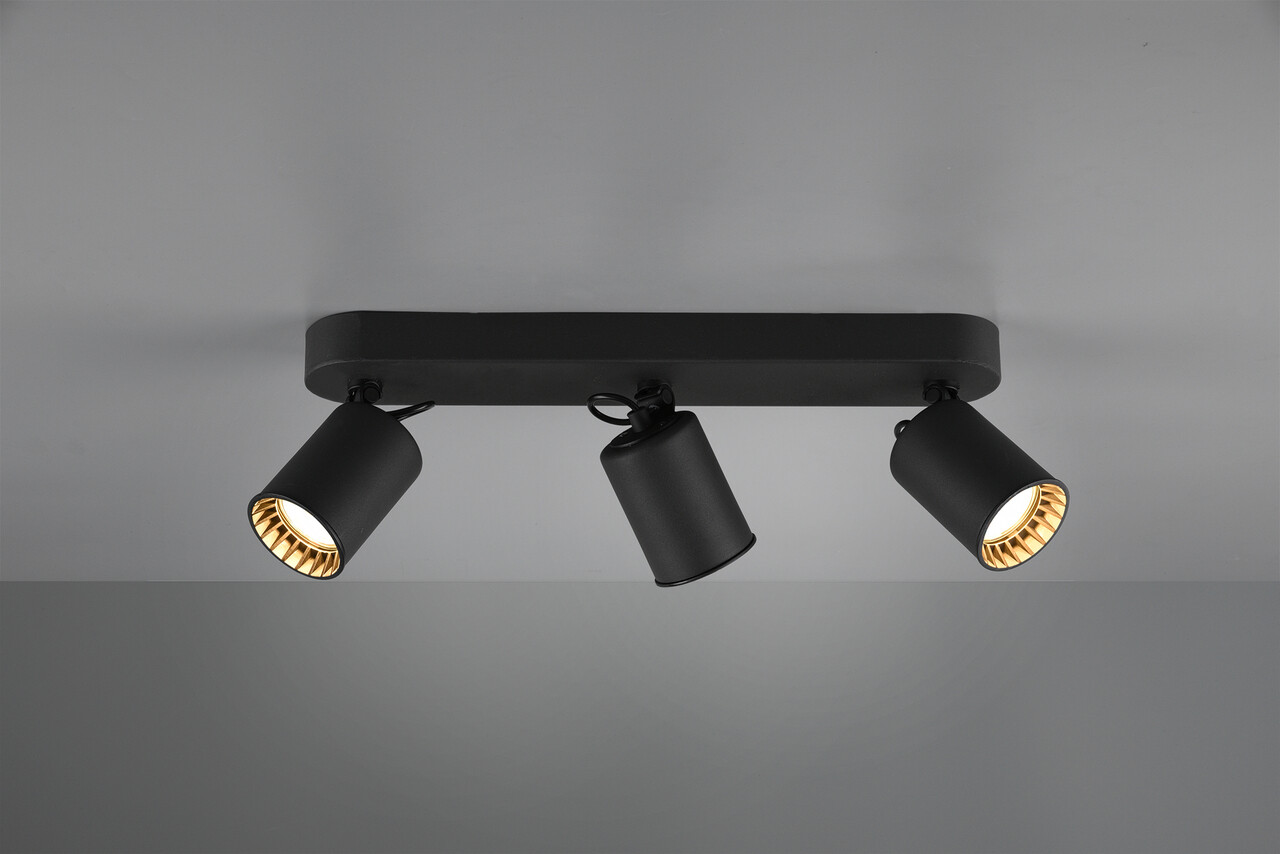 Plafoniera Pago, TRIO, 41x7x15 cm, 35W, 3x GU10, metal, negru mat - imagine 5